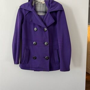 Purple Double-Breasted Peacoat